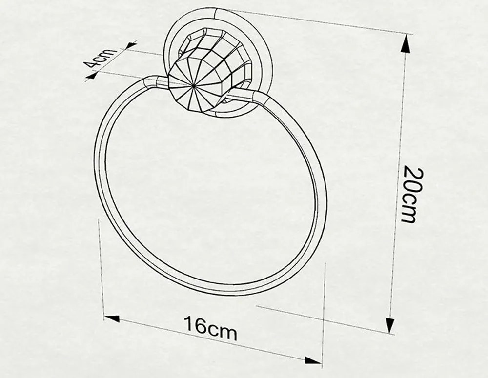 Поставка за кърпи с вендуза TEKNO TEL DM-235G , злато