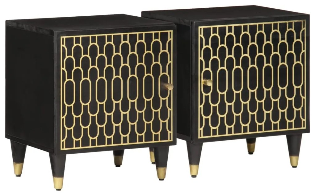 358317 vidaXL Нощни шкафчета, 2 бр, 40x33x46 см, манго масив