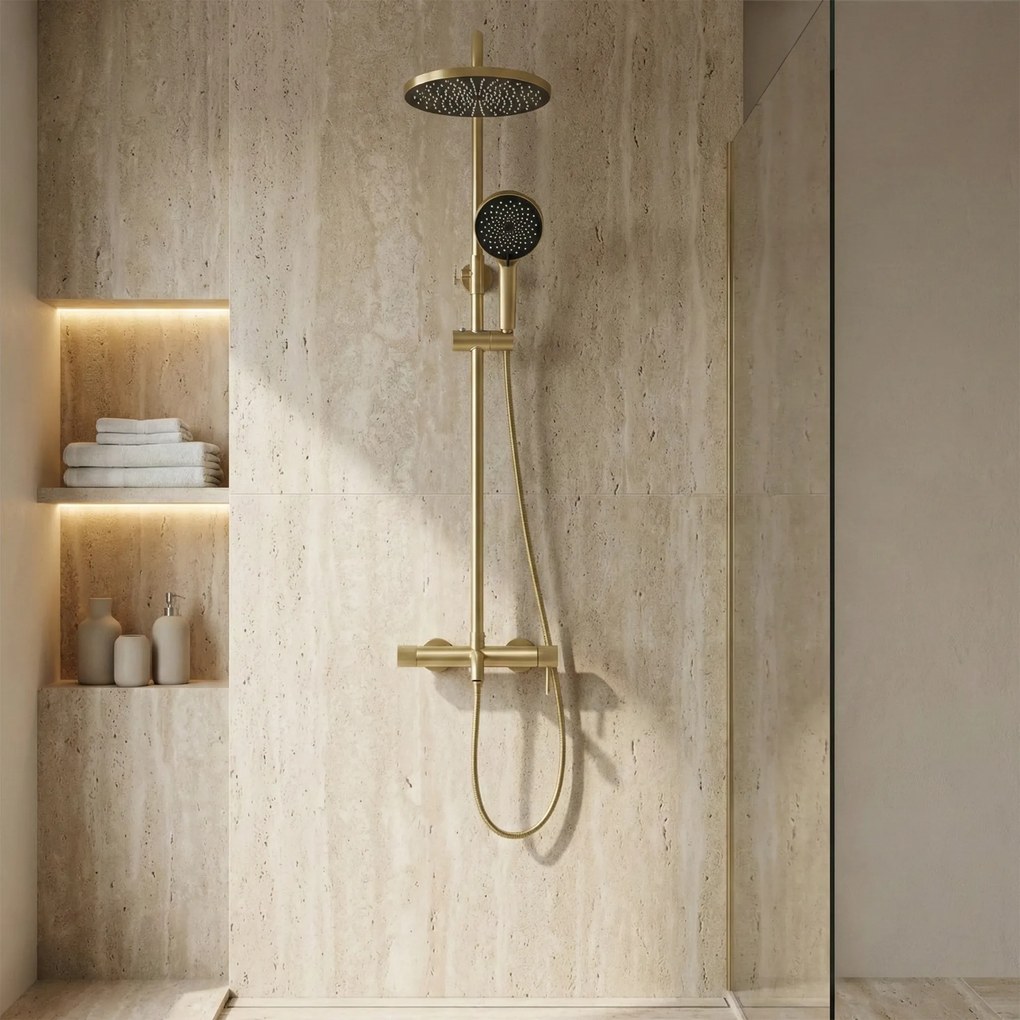 Комплект за душ Rea Lungo Stripe Brush Gold