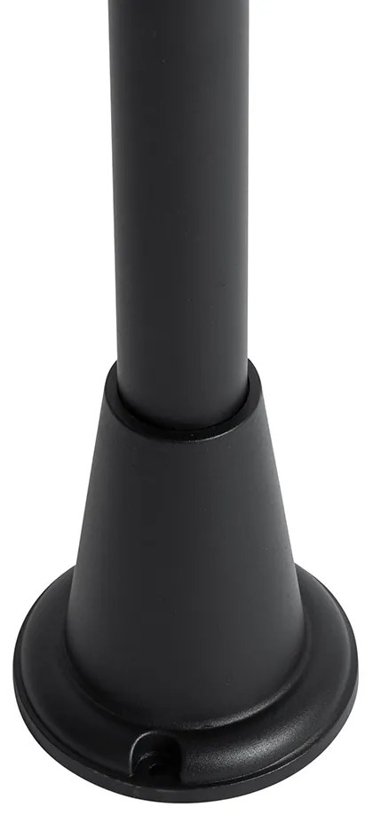 Външна подова лампа черна с оребрено стъкло 100 см IP44 - Charlois Ribbed