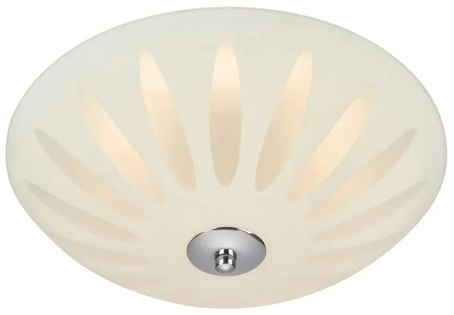 Бяло осветително тяло за таван със стъклен абажур Petal – Markslöjd