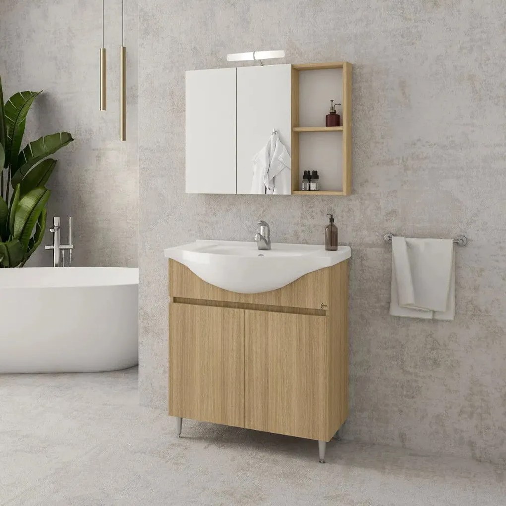 Комплект за баня Drop Alfa 75-Естествен светъл цвят