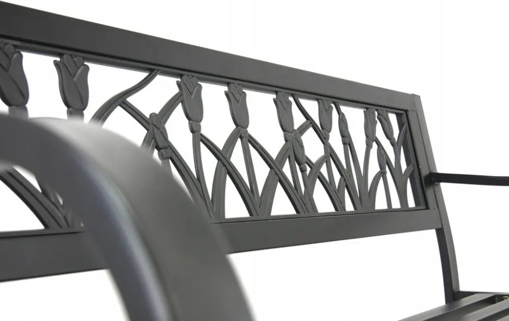 Елегантна градинска пейка 125 x 53 x 77 cm