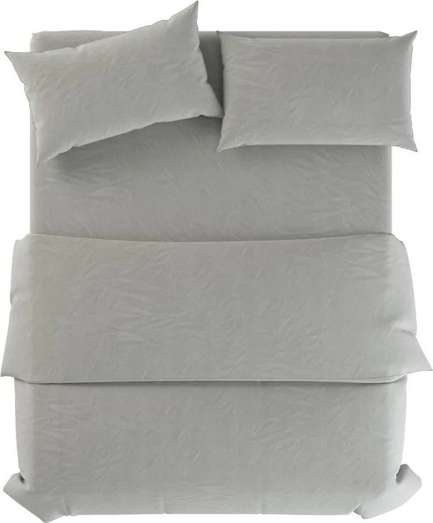 Сиво-зелено единично ленено спално бельо 135x200 cm Stone – Native Natural