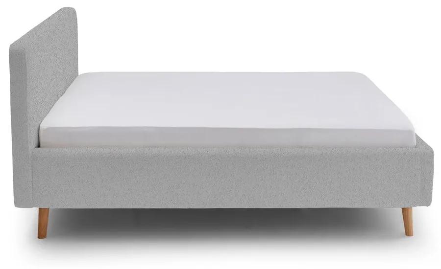 Сиво тапицирано двойно легло 160x200 cm Mattis - Meise Möbel