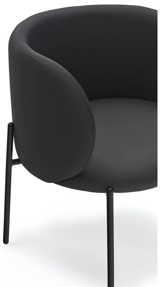 Черен фотьойл от изкуствена кожа Mogi - Teulat