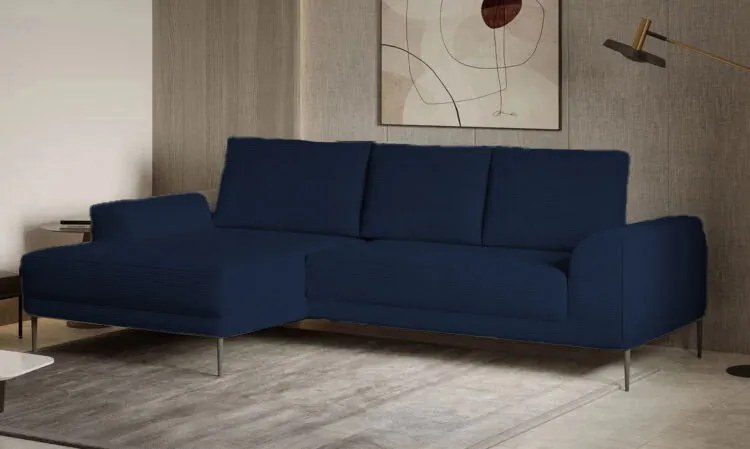 Ъглов диван Holland Mini-тъмно син-ляв