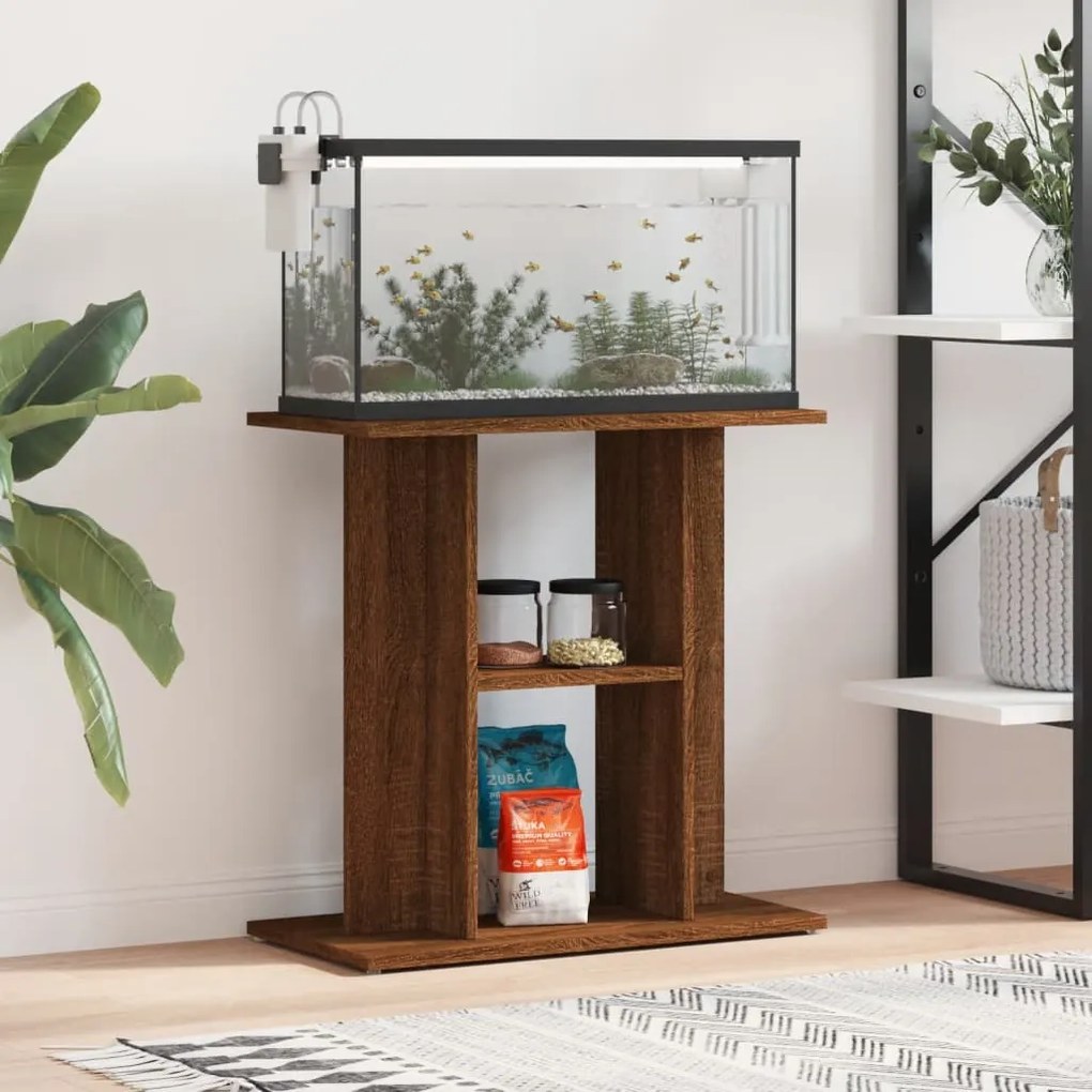 833574 vidaXL Поставка за аквариум, кафяв дъб, 60x30x60 см, инженерно дърво