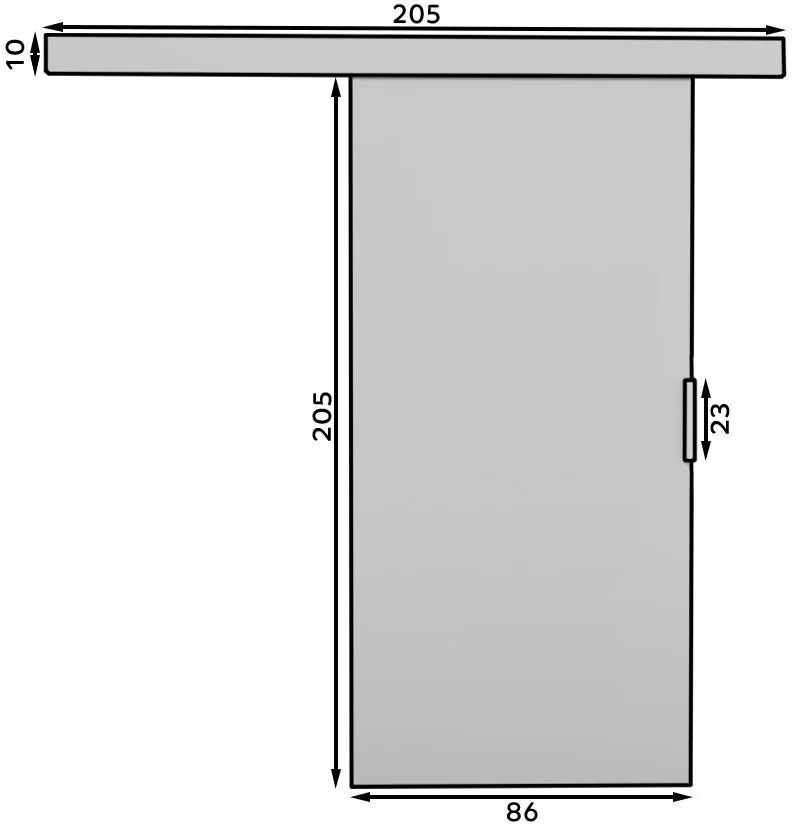 Плъзгаща се врата Cubit-Gkri-Length: 86 cm