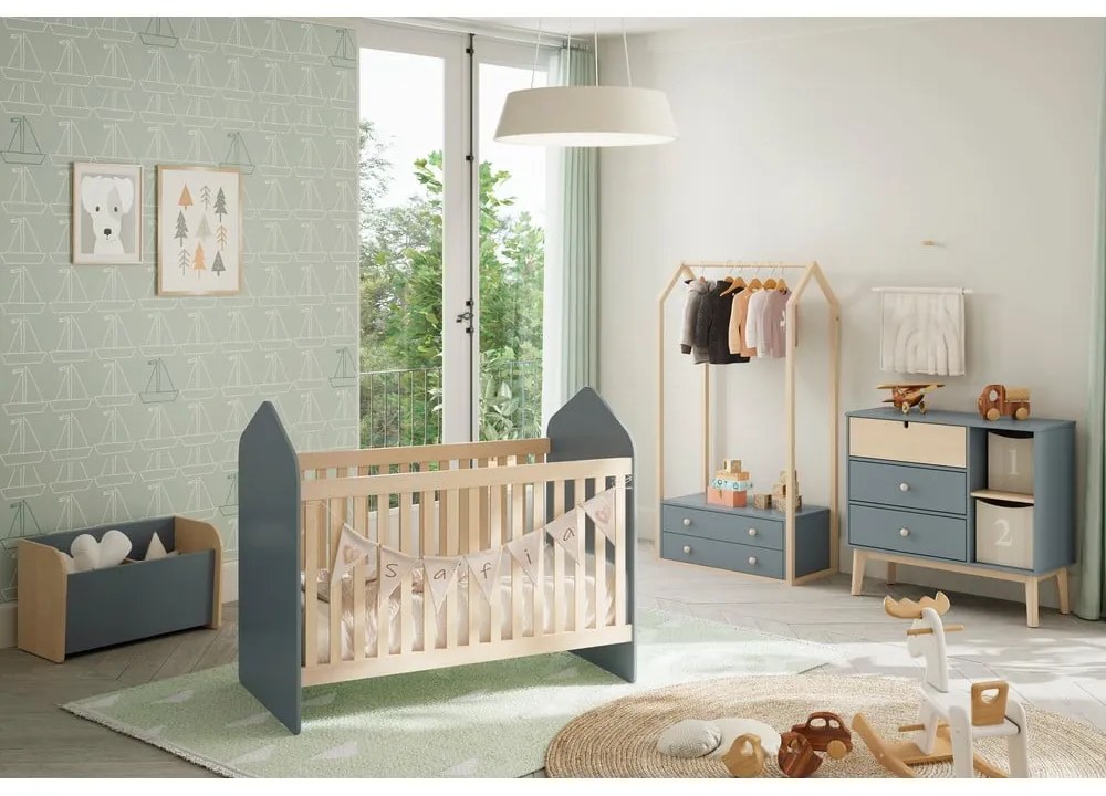 Детски скрин сиво-зелен 90x81x40 cm Estefania – Marckeric