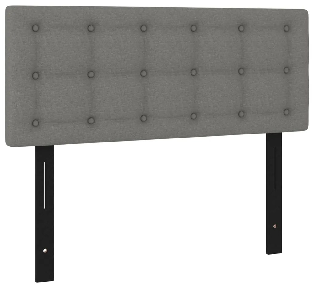 351268 vidaXL Табла за легло, тъмносива, 100x5x78/88 см, плат