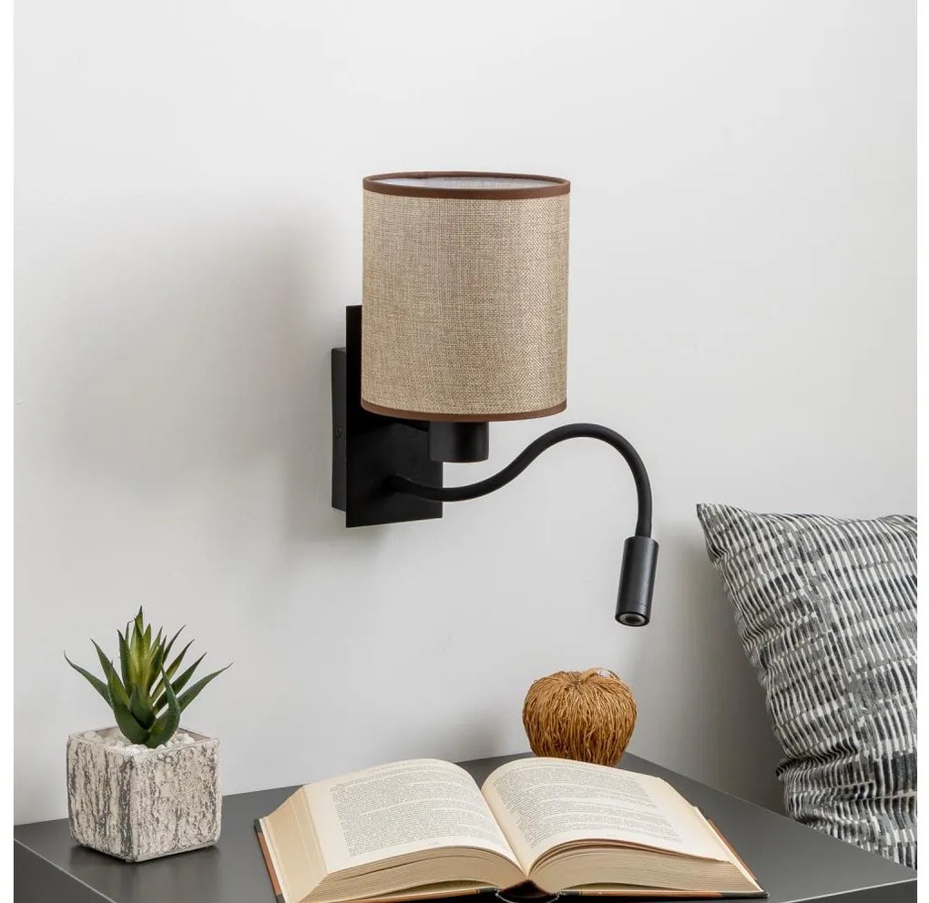 Brilagi - LED Аплик NUBILA 1xE27/25W/230V + LED/3W черен/кафяв