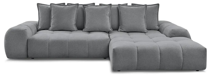 Тъмносив шенилов сгъваем/с място за съхранение ъглов диван (десен ъгъл) Everest – Bobochic Paris