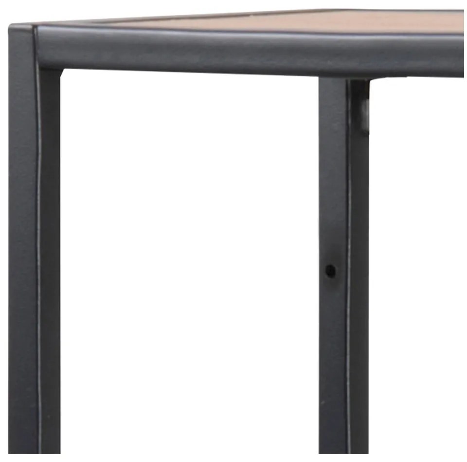 Черна/естествена стенна библиотека от декор от дъб 75x91 cm Seaford – Actona