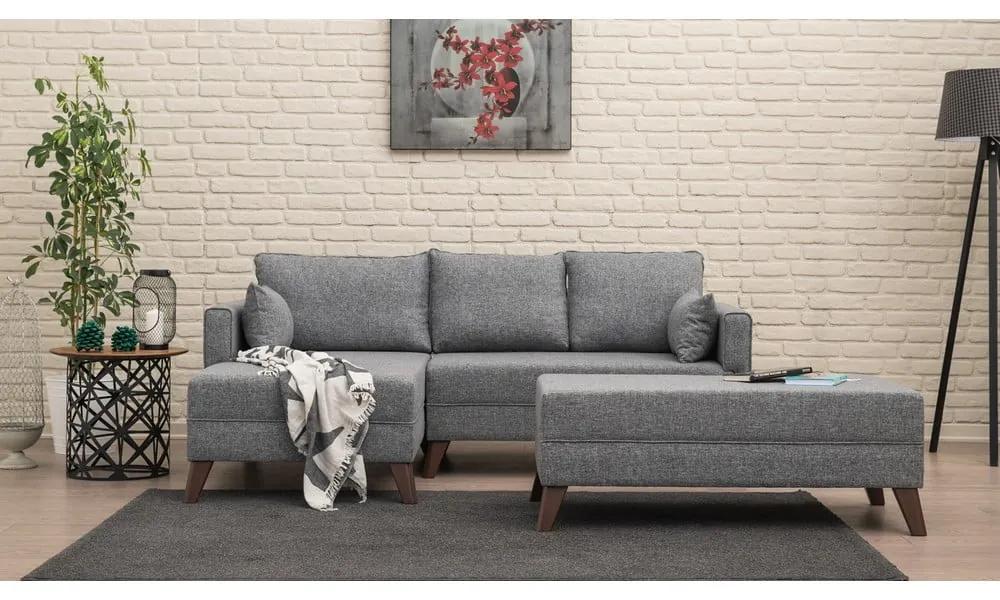 Сив ъглов разтегателен диван (ляв ъгъл) Bella – Balcab Home