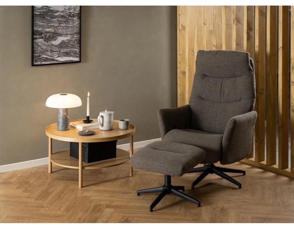 Кръгла масичка за кафе от декор от дъб в естествен цвят ø 80 cm Banbury – Actona