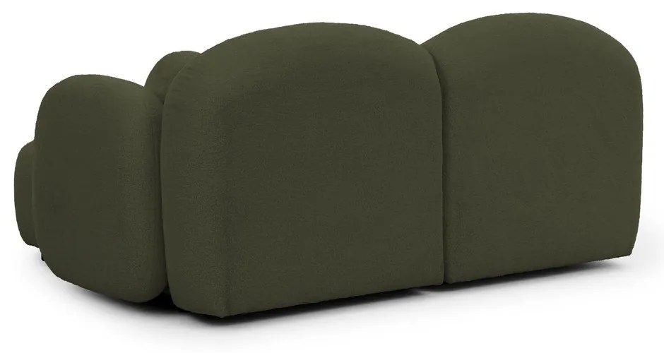 Зелен ъглов диван от прежда с примки от букле (десен ъгъл) Orbit – Ropez