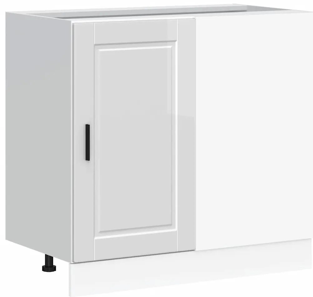 854300 vidaXL Кухненски шкаф Porto, бял гланц, инженерно дърво