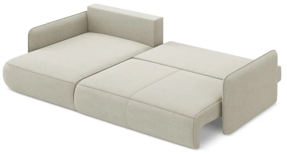 Кремав разтегателен ъглов диван с място за съхранение (ляв ъгъл) Nanea – Makamii