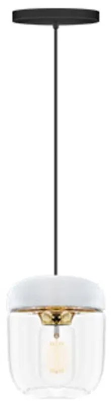 Бял абажур с цокъл Acorn в златист цвят, ⌀ 14 cm - UMAGE