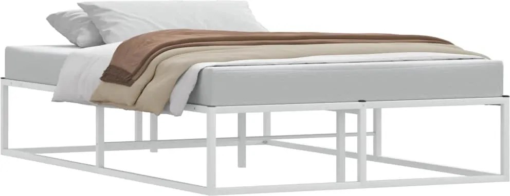 4017424 vidaXL Рамка за легло без матрак Бяла 120x200 cm Метал