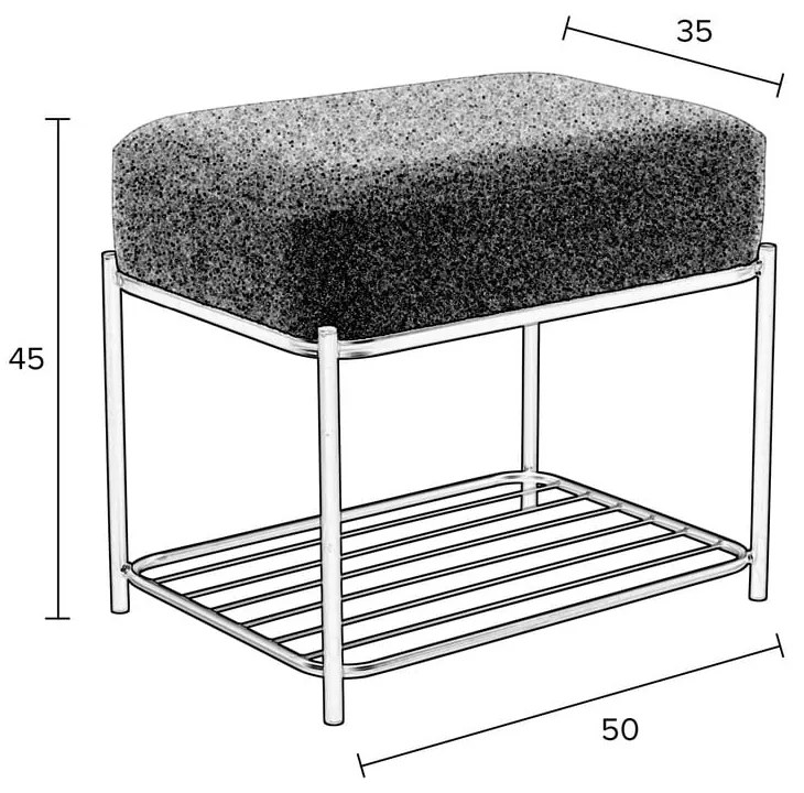Светлосива табуретка Milou – White Label