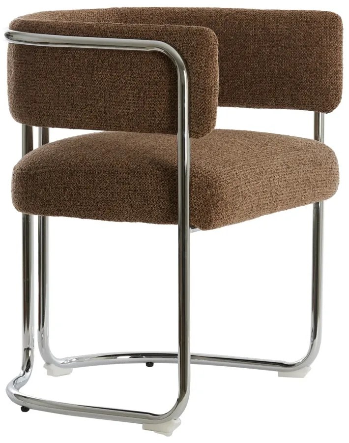 Кафяв метален трапезен стол с подлакътници Adante – Light &amp; Living