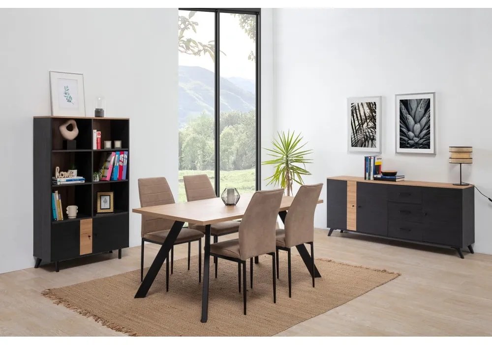 Маса за хранене с дъбов плот 90x160 cm Texas - Marckeric