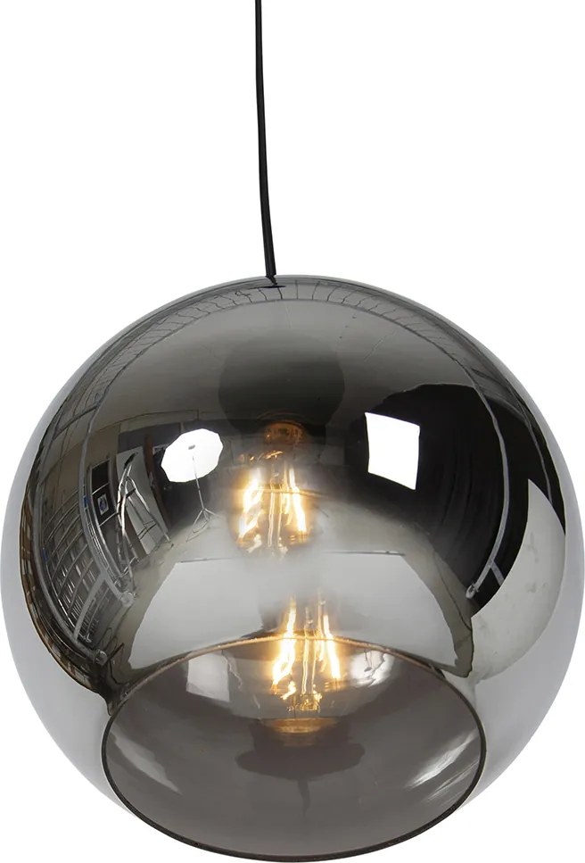 Интелигентна висяща лампа черна с опушено стъкло с Wi-Fi A60 - Wallace