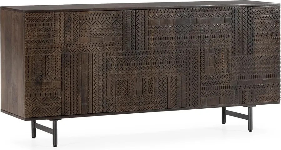 Тъмнокафяв скрин от масивно манго 160x75x40 cm Kalai – MOME