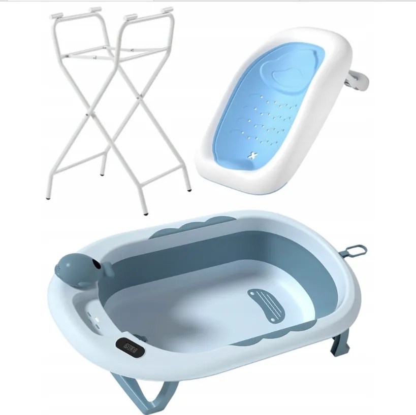 Сгъваема бебешка вана VAIANA PREMIUM с шезлонг и стойка - повече цветове Бежово