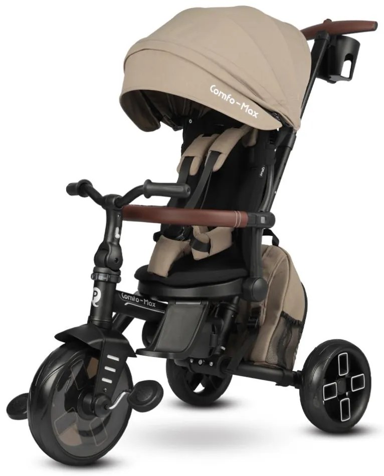 QPlay - Детска триколка 7 в 1 COMFO MAX кафява