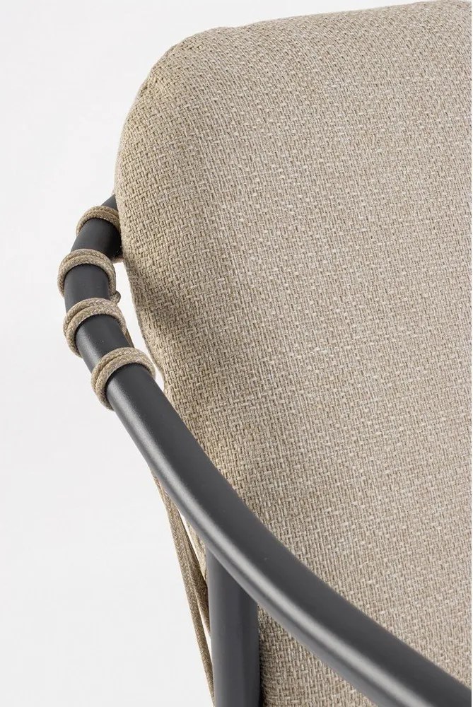 Светлокафяв градински стол метален Edvige – Bizzotto