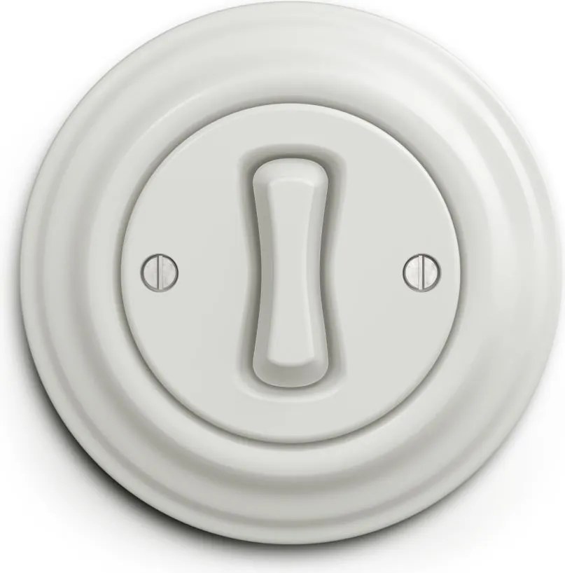 Kliklap - ретро керамичен бутон с рамка, бял