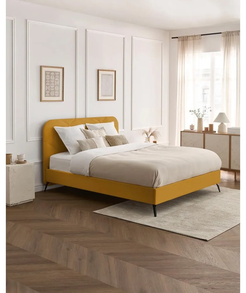 Двойно легло тапицирано с включена подматрачна рамка 160x200 cm Prune – Bobochic Paris