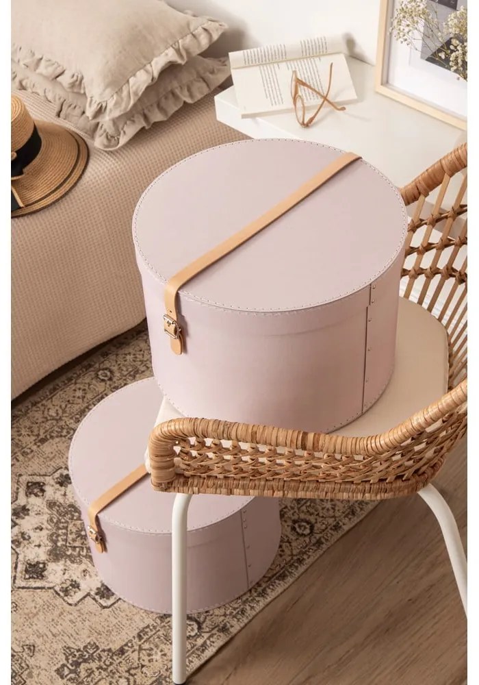 Светлорозови картонени кутии за съхранение в комплект 2 бр. с капаци ø 37,5x25 cm Rut Restore Paper Laminate – Bigso