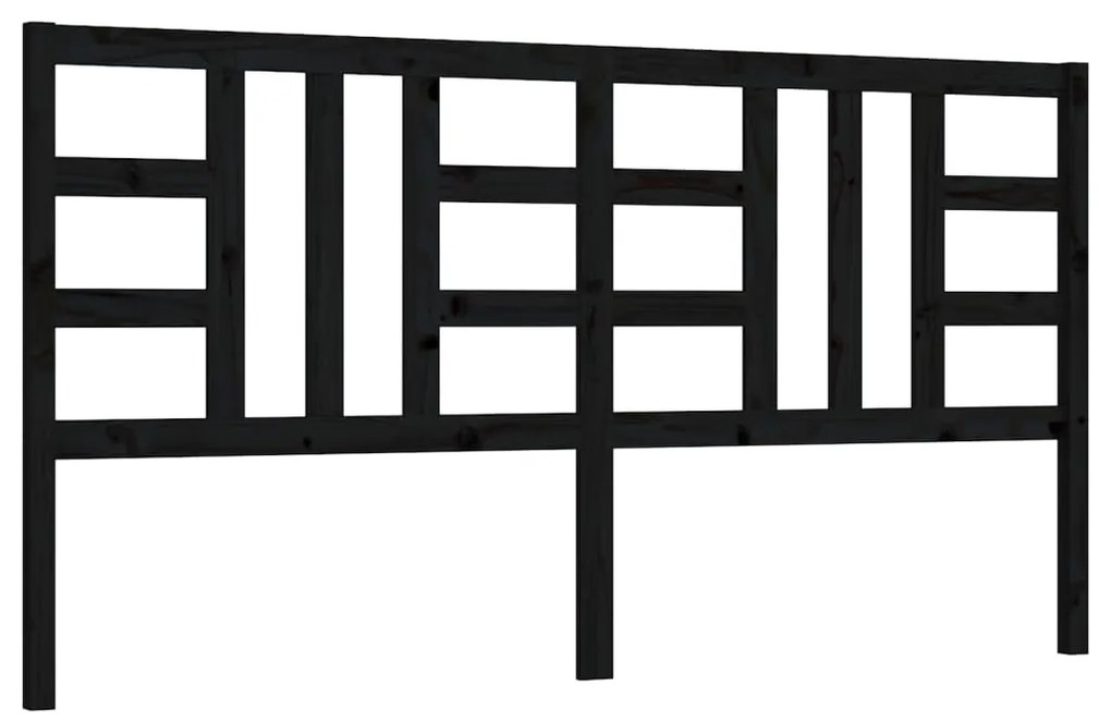 817859 vidaXL Горна табла за легло, черна, 186x4x100 см, бор масив