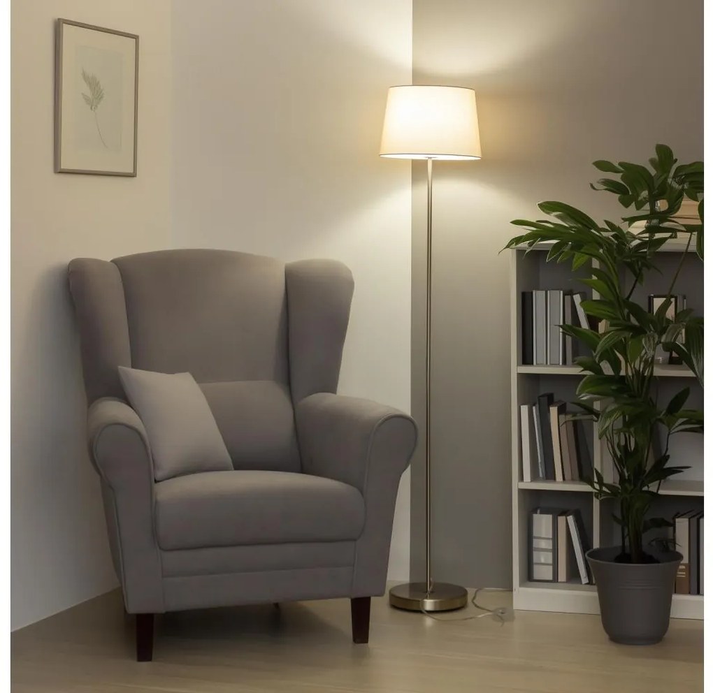 Brilagi - LED подова лампа CERIA 1xE27/40W/230V Ø 30 см бежова/матов хром