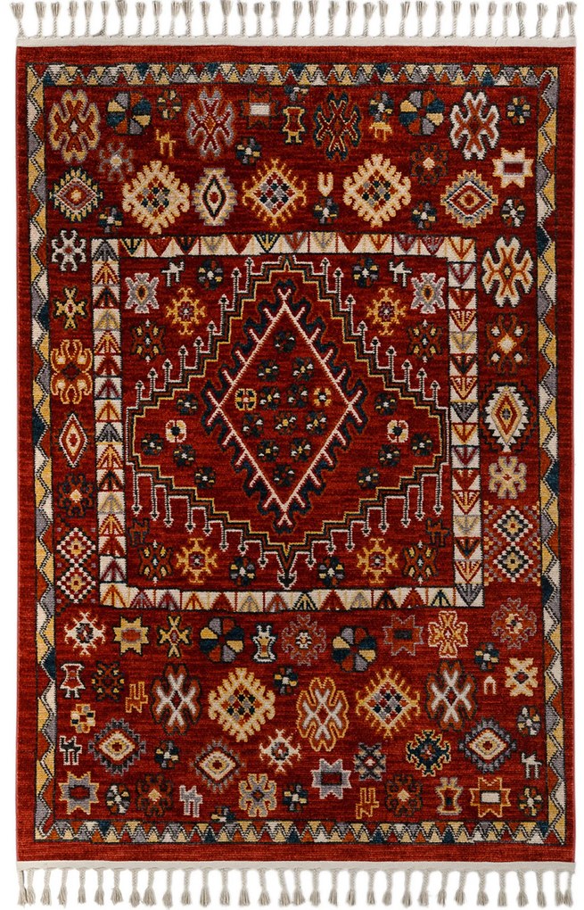 Килим за антре (80 x 300) 80014A - Бордо червено