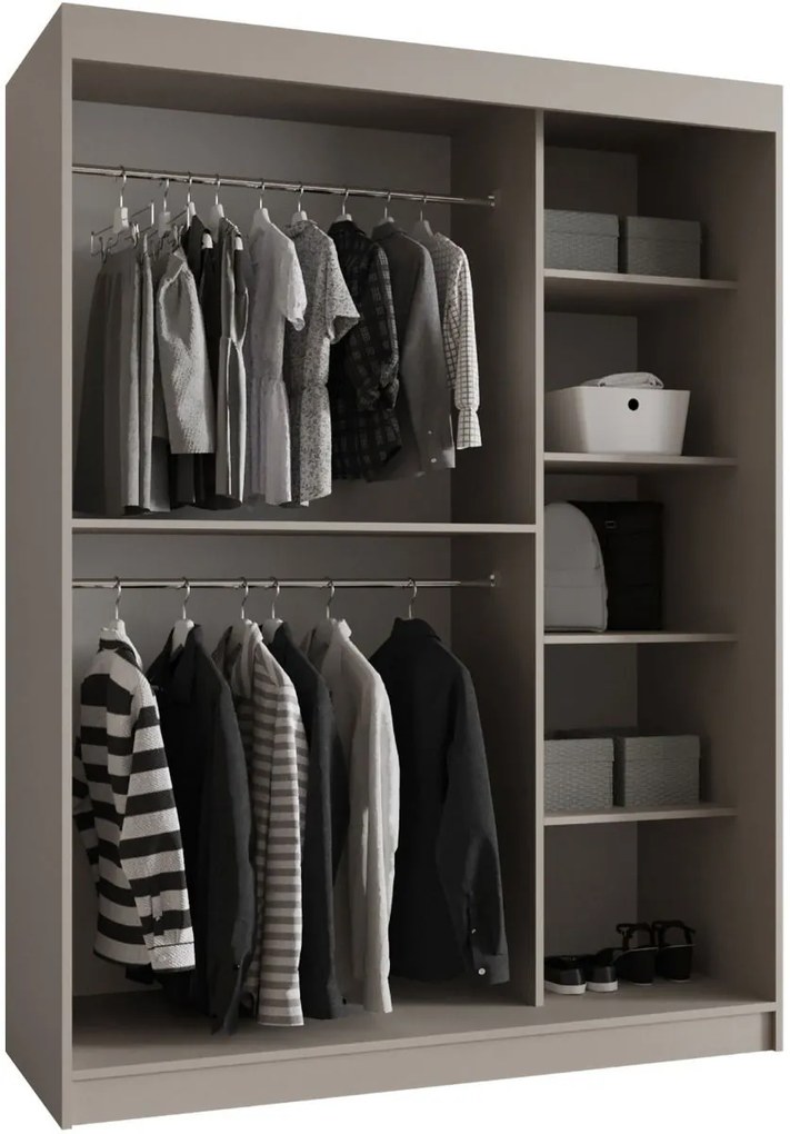 Гардероб Бахрайн 150 плъзгащ-Черен