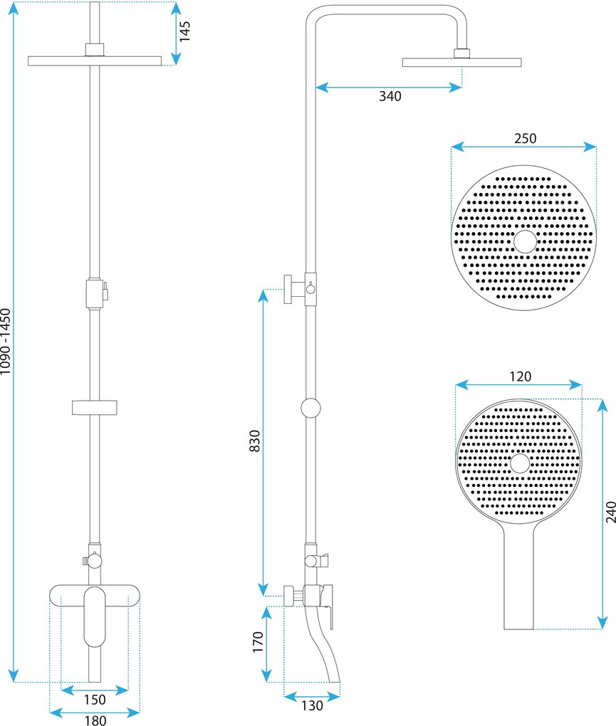 Комплект за душ REA DROP Brush Copper