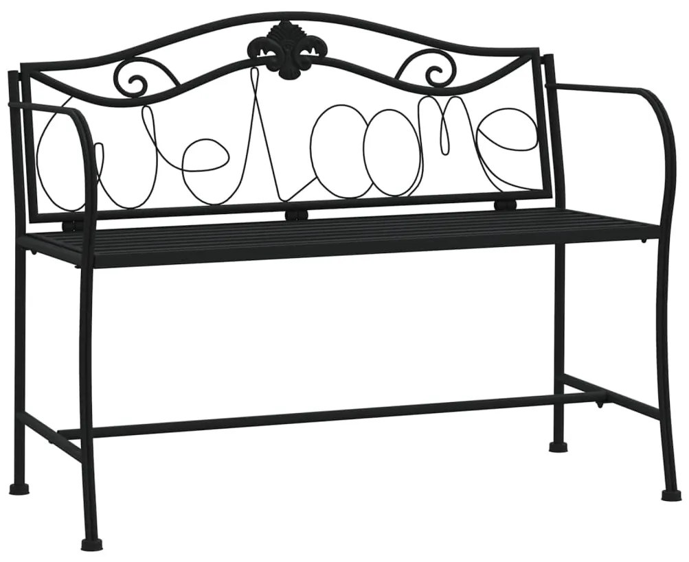318831 vidaXL 2-местна градинска пейка, 104 см, черна, стомана