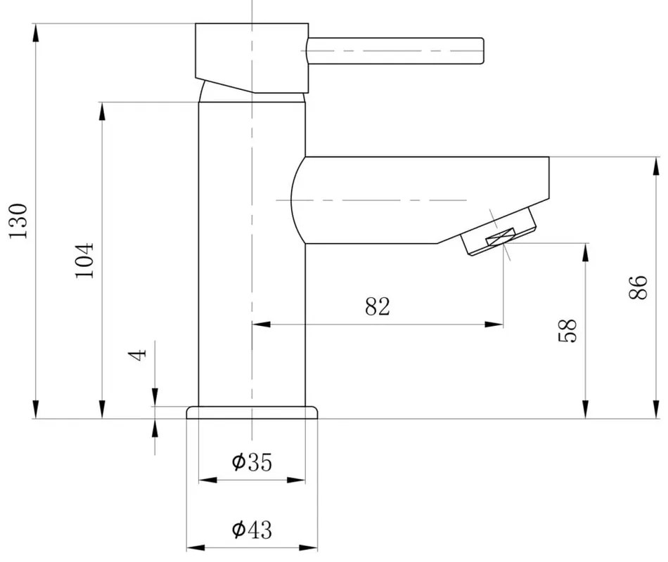 Стояща батерия за мивка в лъскаво-сребрист цвят Small – Sapho
