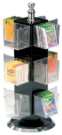 Alkan - Щендер за чай на пакетчета 12 местен - поликарбонат/акрил h36см (ZCP 651-3)