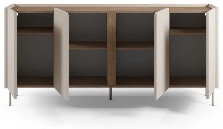 Кремаво-естествен скрин от декор от дъб 180x82x40 cm Lucile – Marckeric