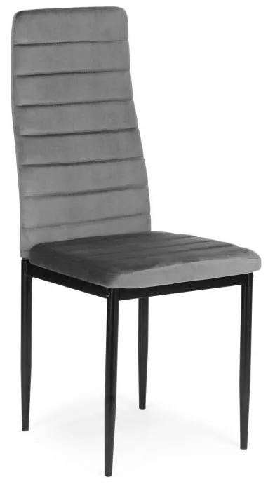 Комплект от 4 елегантни кадифени стола в сиво