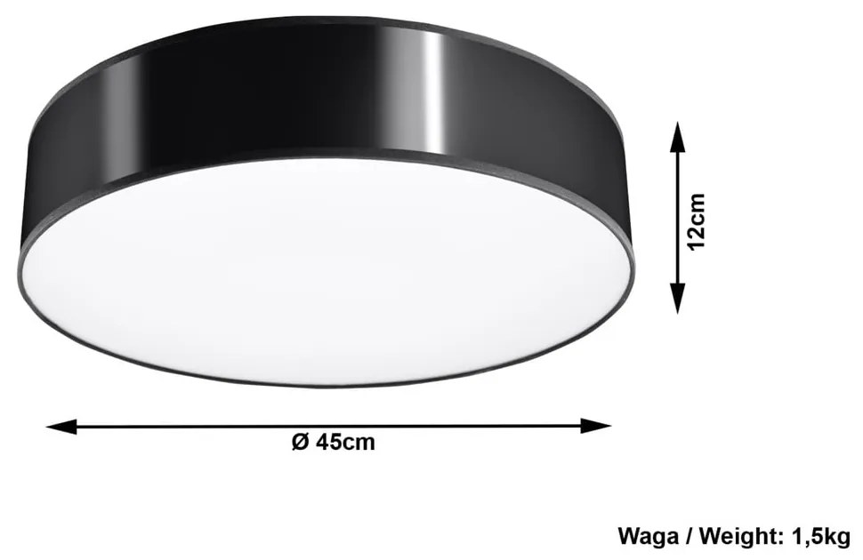 Черна таванна светлина таван Atis - Sollux