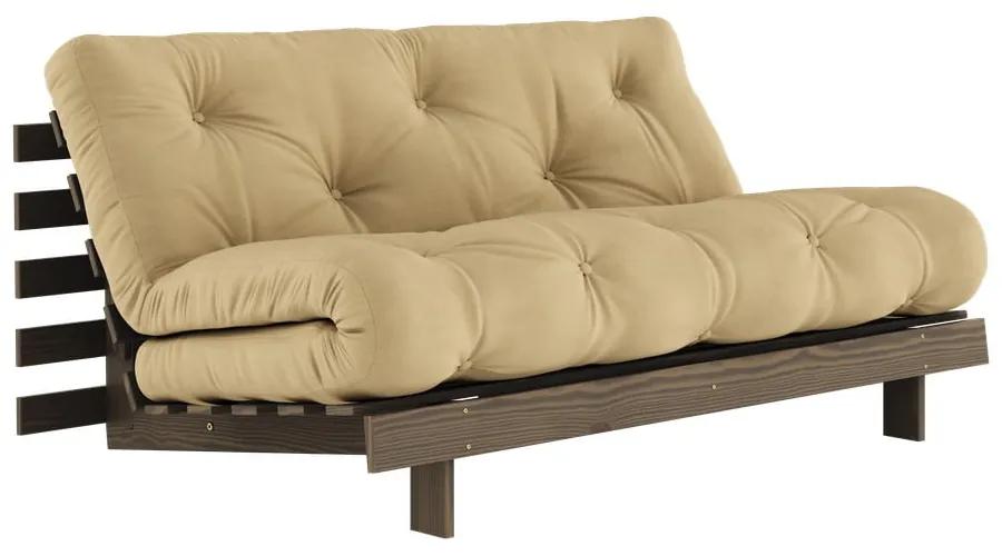 Разтегателен диван в бежово и горчица 160 cm Roots - Karup Design