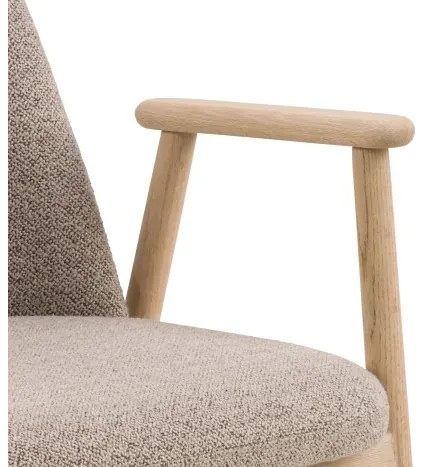 РОДЭРИЦ Ляттэ Бэигэ (тъкан Монза 60)/рамка от избелен омаслен дъб - ДЪРВЕН СТОЛ БУКЛЕ ЗА ВСЕКИДНЕВНА ТРАПЕЗАРИЯ КУХНЯ РЕТРО