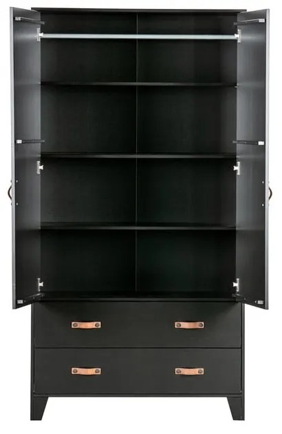 Гардероб от черен бор 94x180 cm Dian - WOOOD